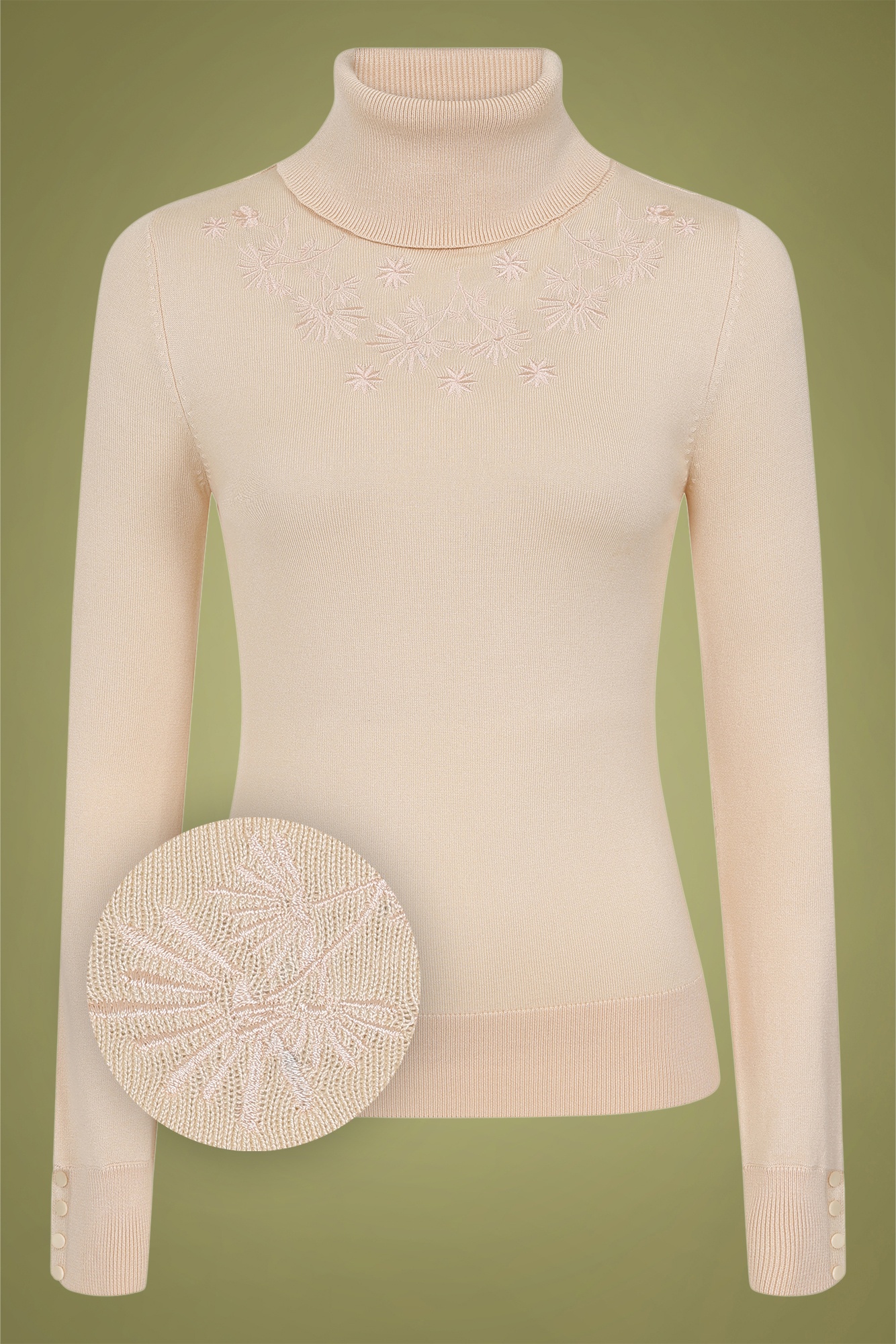 Bright and Beautiful - Quincy Turtleneck Knitted top in crème