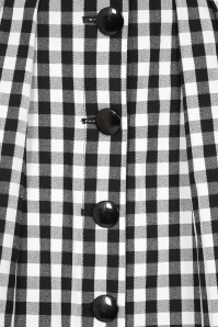 Collectif Clothing - Josualda Gingham swing rok in zwart en wit 3