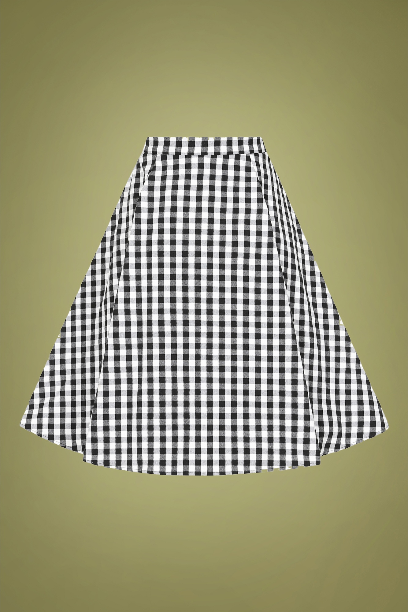 Collectif Clothing - Josualda Gingham swing rok in zwart en wit 4