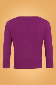 Collectif Clothing - 50s Charlene Full Moon Cardigan in Purple 4