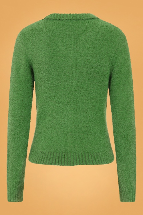 Collectif Clothing - Cardigan Cara Années 50 en Vert Sapin 4