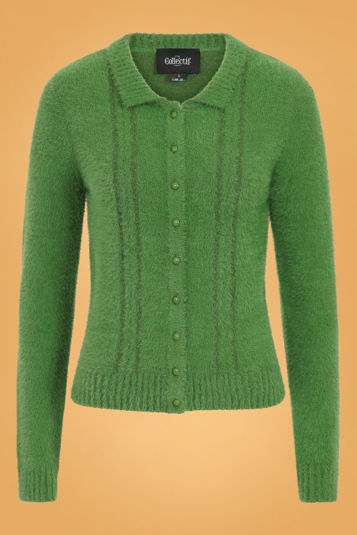 Collectif Clothing - 50s Cara Cardigan in Forest Green