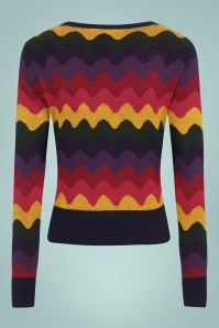 Collectif Clothing - 60s Machi Wave Jumper in Multi 2