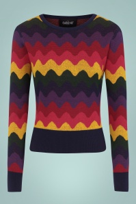 Collectif Clothing - 60s Machi Wave Jumper in Multi