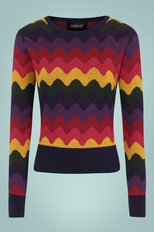 Collectif Clothing - Machi Wave Pullover in Multi