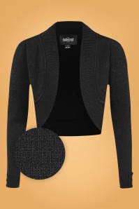 Collectif Clothing - 50s Jean Glitter Bolero in Black