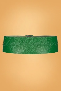20to - Leather Belt Années 60 en Vert Émeraude 3