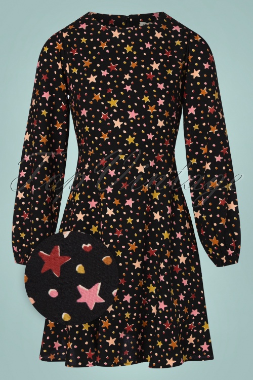 Sugarhill Brighton - 60s Juliette Cutout Stars Fit and Flare Dress in Black 2