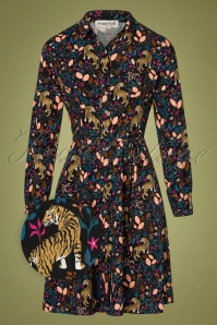 Sugarhill Brighton - Zadie Jungle Tigers blouse-jurk in zwart