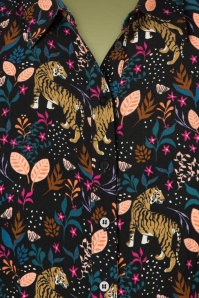 Sugarhill Brighton - Zadie Jungle Tigers blouse-jurk in zwart 4