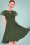 Peppa Flare Dress Années 50 en Vert Olive