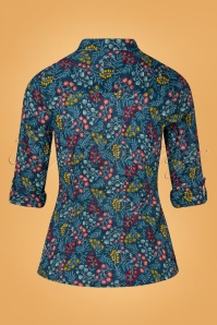Seasalt - Larissa Brocade Flowers Raincloud blouse in blauw 2