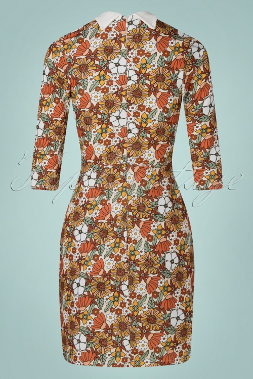Vintage Chic for Topvintage - Rayley Flower Dress Années 60 en Crème 5