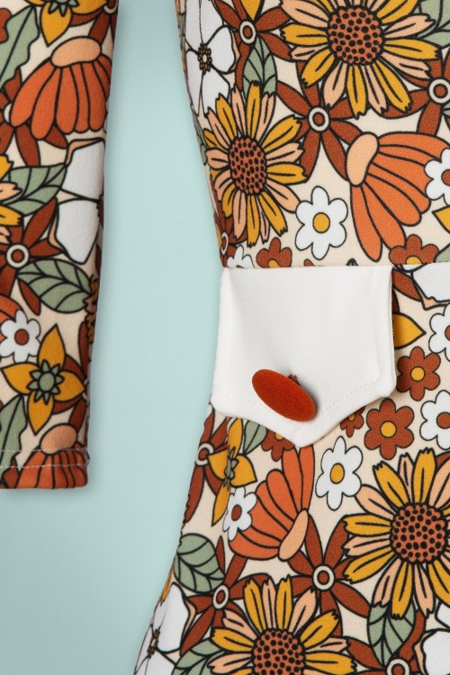 Vintage Chic for Topvintage - Rayley Flower jurk in crème 4