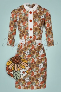 Vintage Chic for Topvintage - Rayley Flower jurk in crème