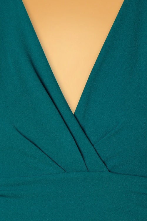 Vintage Chic for Topvintage - Ronda maxi jurk in licht blauwgroen 3