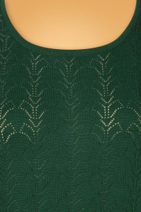 Topvintage Boutique Collection - Bella Long Sleeve Pullover Années 50 en Vert Foncé 4