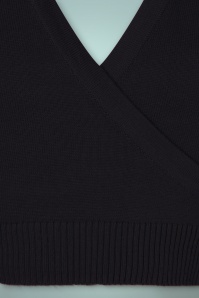Topvintage Boutique Collection - Poppy Wrapover top met lange mouwen in zwart 4