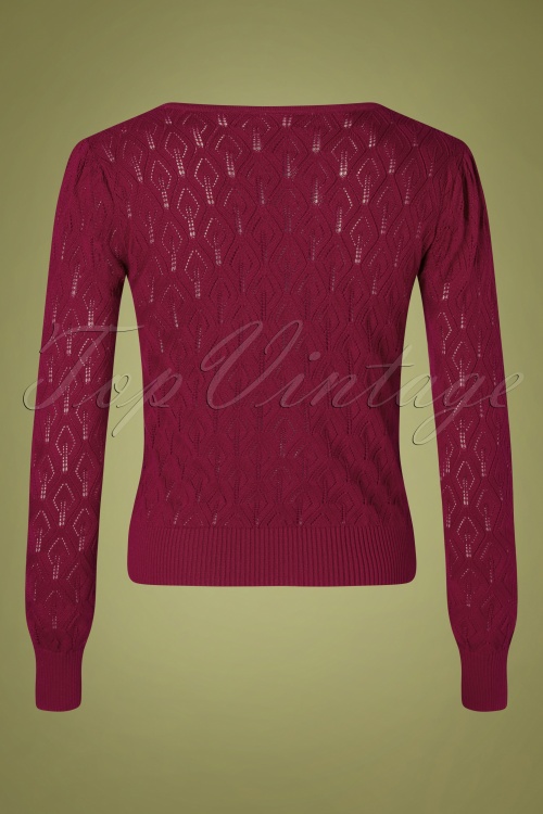 Topvintage Boutique Collection - 50s Bella Long Sleeve Pullover in Berry 5