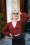 Poppy Wrapover Long Sleeve Top Années 50 en Brique Cuite