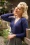 Mara Cardigan Années 50 en Bleu Profond