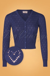 Topvintage Boutique Collection - 50s Mara Cardigan in Blue Depth 3