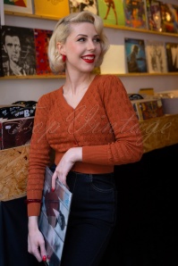 Topvintage Boutique Collection - 50s Mara Cardigan in Rust