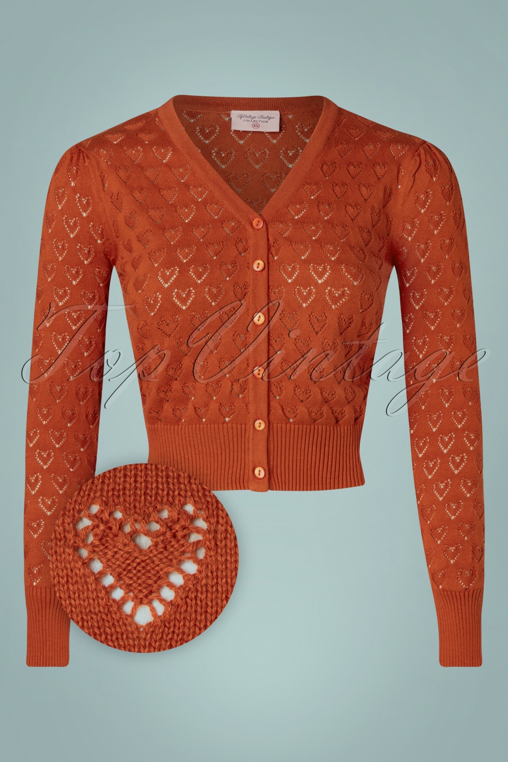 Topvintage Boutique Collection 50s Mara Cardigan in Rust