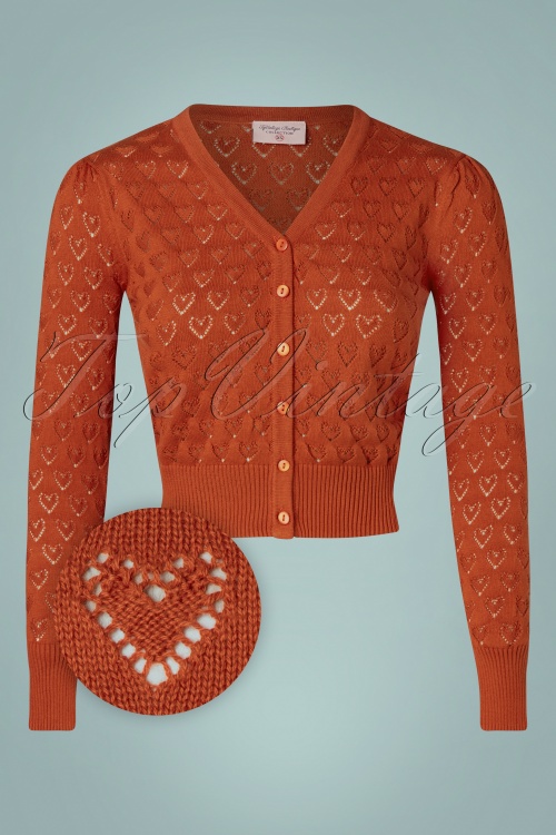 Topvintage Boutique Collection - 50s Mara Cardigan in Rust 3