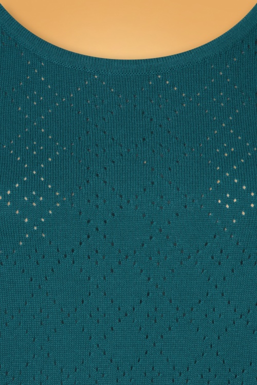 Topvintage Boutique Collection - Bella trui met lange mouwen in blauwgroen 4