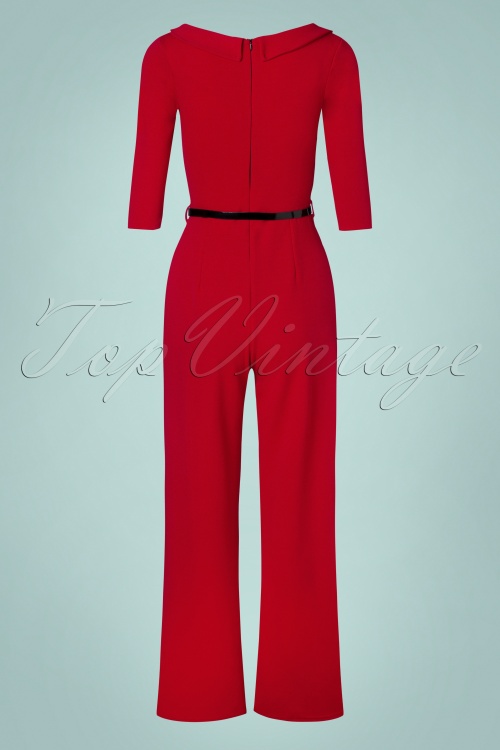 Vintage Chic for Topvintage - Shany Jumpsuit Années 50 en Rouge Profond 3