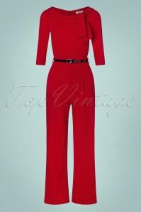 Vintage Chic for Topvintage - Shany Jumpsuit Années 50 en Rouge Profond 2
