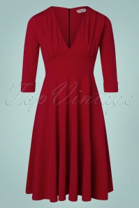 Vintage Chic for Topvintage - 50s Pennie Swing Dress in Deep Red