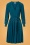 Trishia Swing Dress Années 50 en Bleu Sarcelle