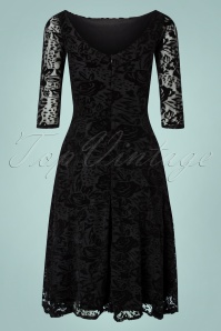 Vintage Chic for Topvintage - Paola Devore swing jurk in zwart 5