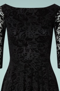 Vintage Chic for Topvintage - Paola Devore swing jurk in zwart 2