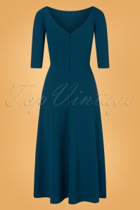 Vintage Chic for Topvintage - Mandy maxi jurk in groenblauw 2