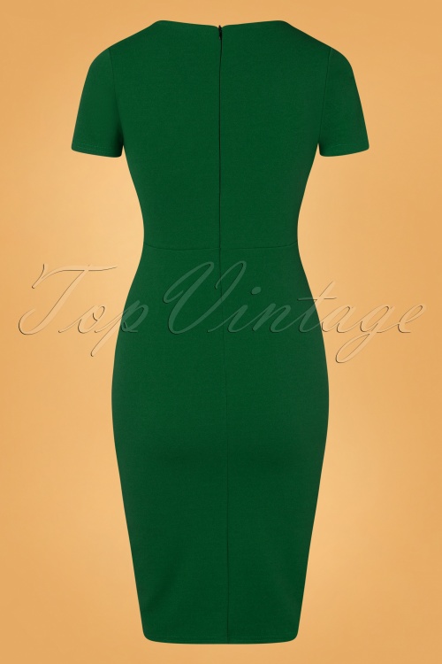 Vintage Chic for Topvintage - 50s Sendie Pencil Dress in Emerald Green 3