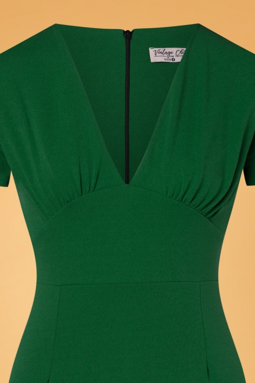 Vintage Chic for Topvintage - 50s Sendie Pencil Dress in Emerald Green 4