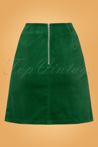 Louche - 60s Dylan Cord A-Line Mini Skirt in Green 2
