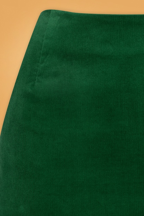 Louche - Dylan Cord A-Line Mini Skirt Années 60 en Vert 3
