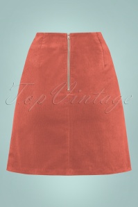 Louche - Dylan Cord A-Line Mini Skirt Années 60 en Rose Poudré 3