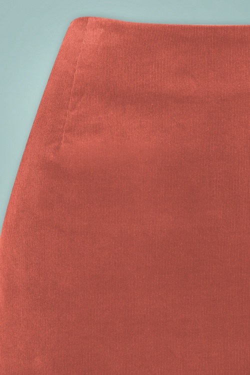 Louche - Dylan Cord A-Line Mini Skirt Années 60 en Rose Poudré 4