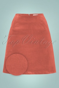 Louche - Dylan Cord A-Line Mini Skirt Années 60 en Rose Poudré 2