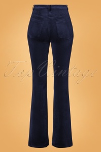 Traffic People - 70s Charade Flare Trousers in Navy 3