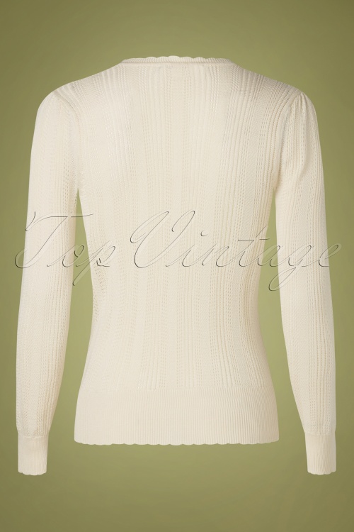 Banned Retro - 50s Royal Wrap Top in Ivory 4