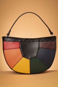 Collectif Clothing - Suzie Rainbow Bag Années 50 en Noir et Multi