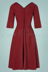 Banned Retro - 40s Regal Houndstooth Swing Dress in Red 6