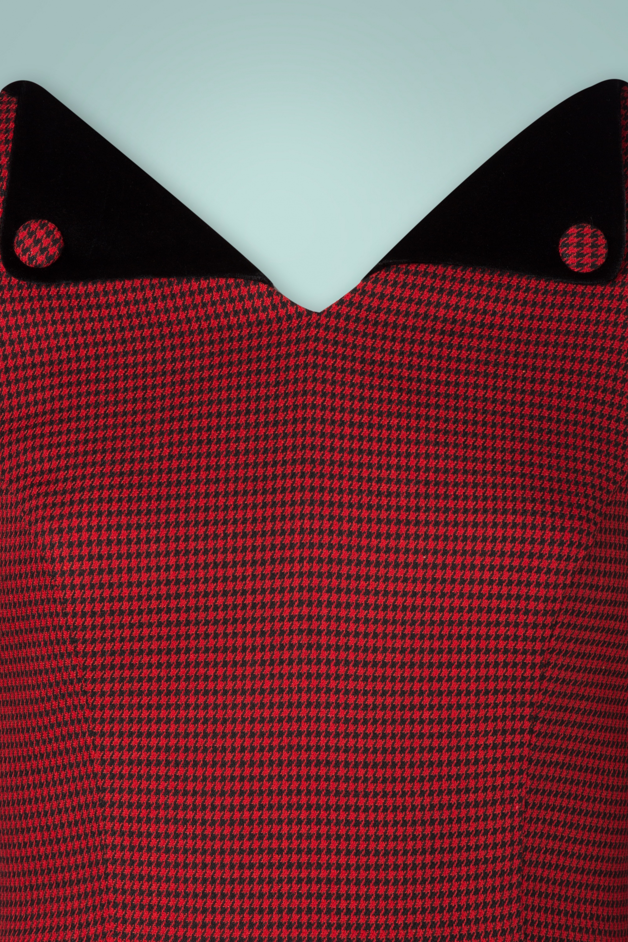 Banned Retro - Regal Houndstooth swingjurk in rood 5