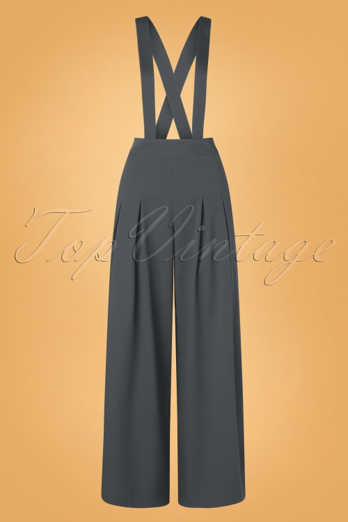 Banned Retro - 40s Diamond Trousers in Grey
